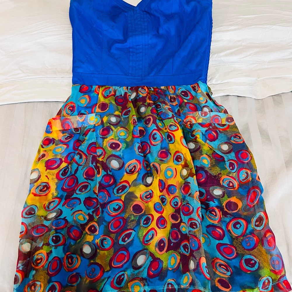 Vibrant Blue and Multicolor Dress